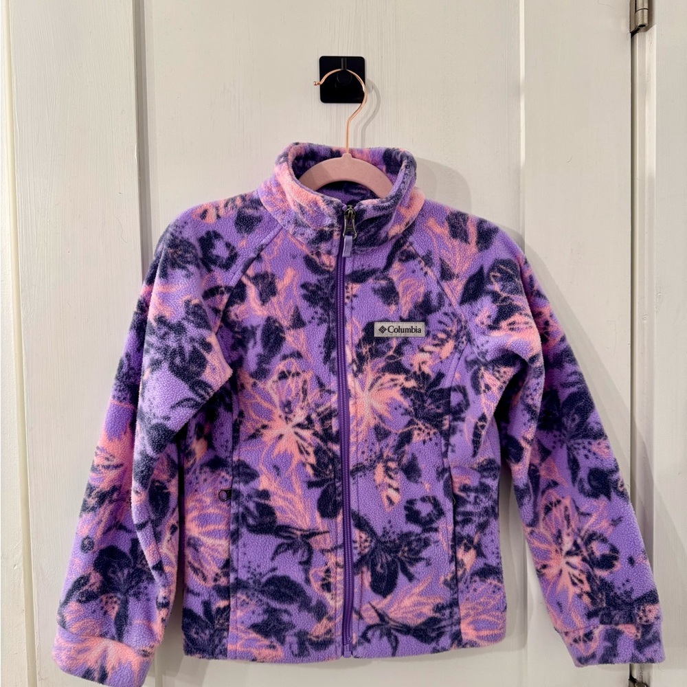 Columbia Kids' Floral Purple and Pink Fleece Jacket